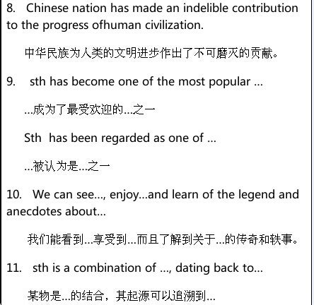 六级翻译句型总结pdf